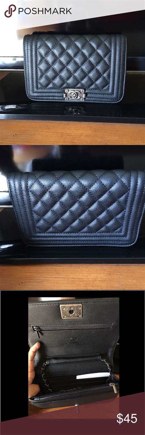 chanel black pearl dupe|Chanel dupe leather.